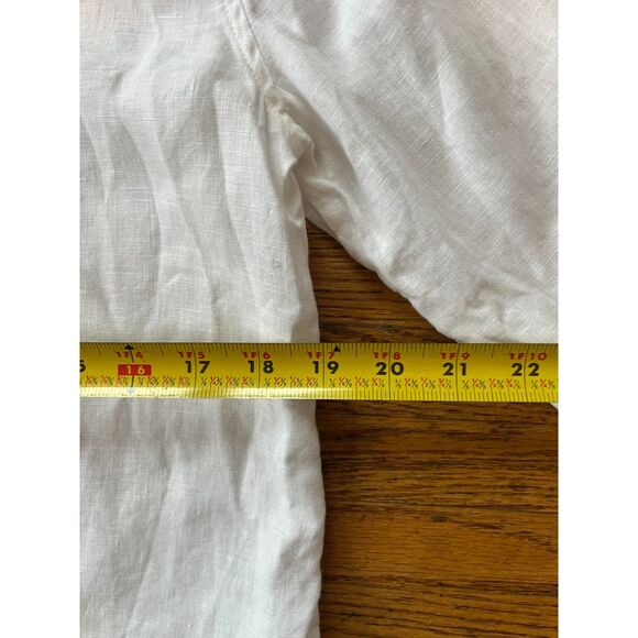 EVERLANE White 100% Linen Long Sleeve Button Up Shirt Top  Women's Size 0 - Picture 9 of 10